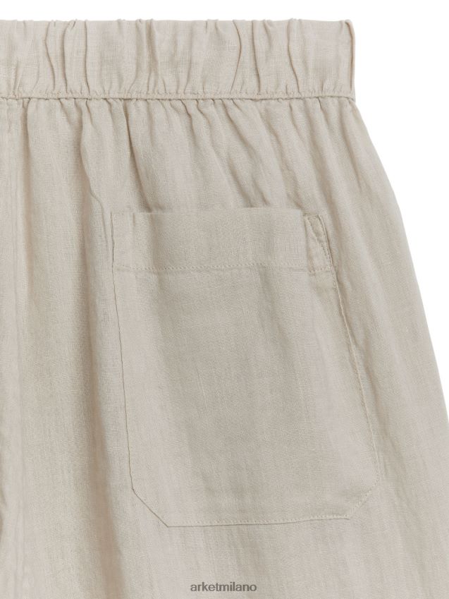 vestiario esso ARKET uomini pantaloni di lino con coulisse beige 6F0F6L1057