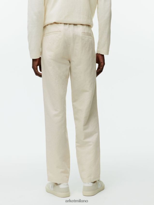 vestiario esso ARKET uomini pantaloni di lino con coulisse beige chiaro 6F0F6L1054