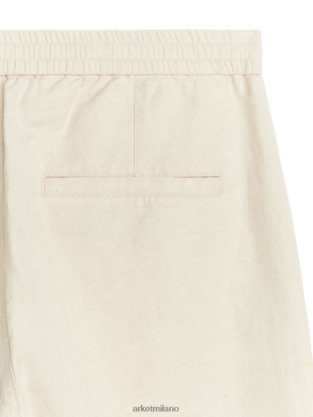 vestiario esso ARKET uomini pantaloni di lino con coulisse beige chiaro 6F0F6L1054