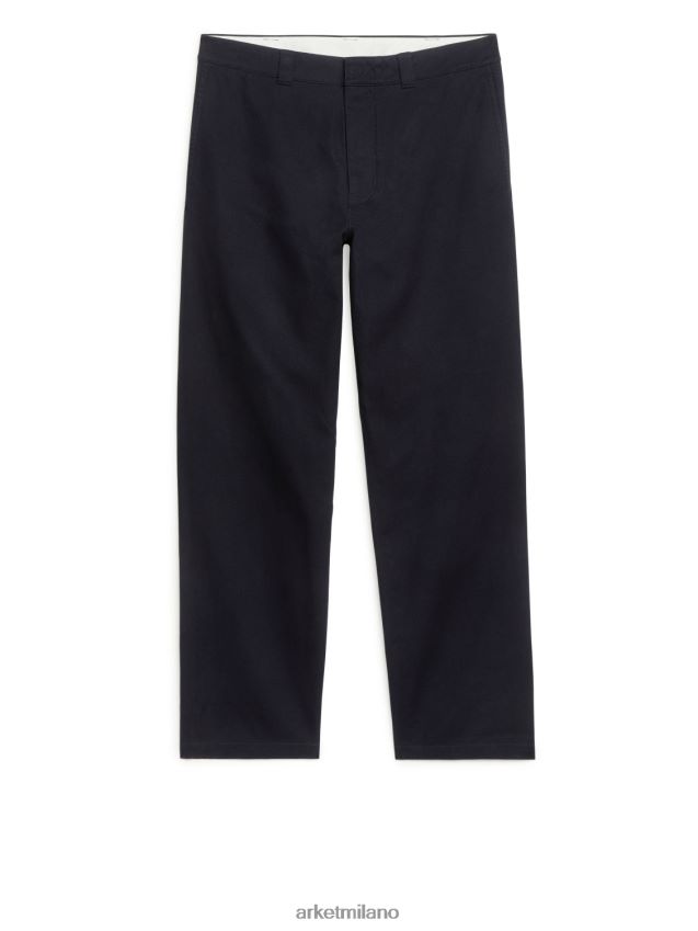 vestiario esso ARKET uomini pantaloni in twill di cotone blu scuro 6F0F6L1091