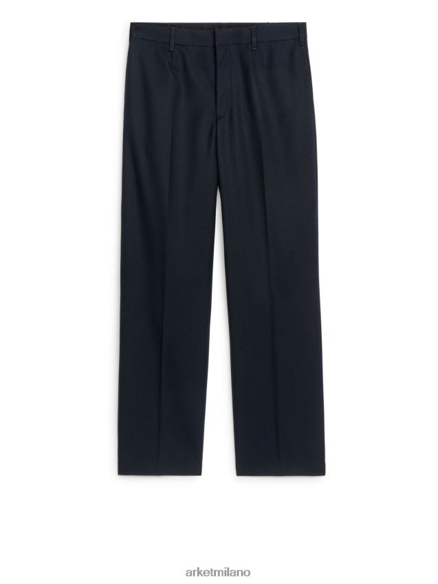 vestiario esso ARKET uomini pantaloni larghi di lana blu scuro 6F0F6L1084