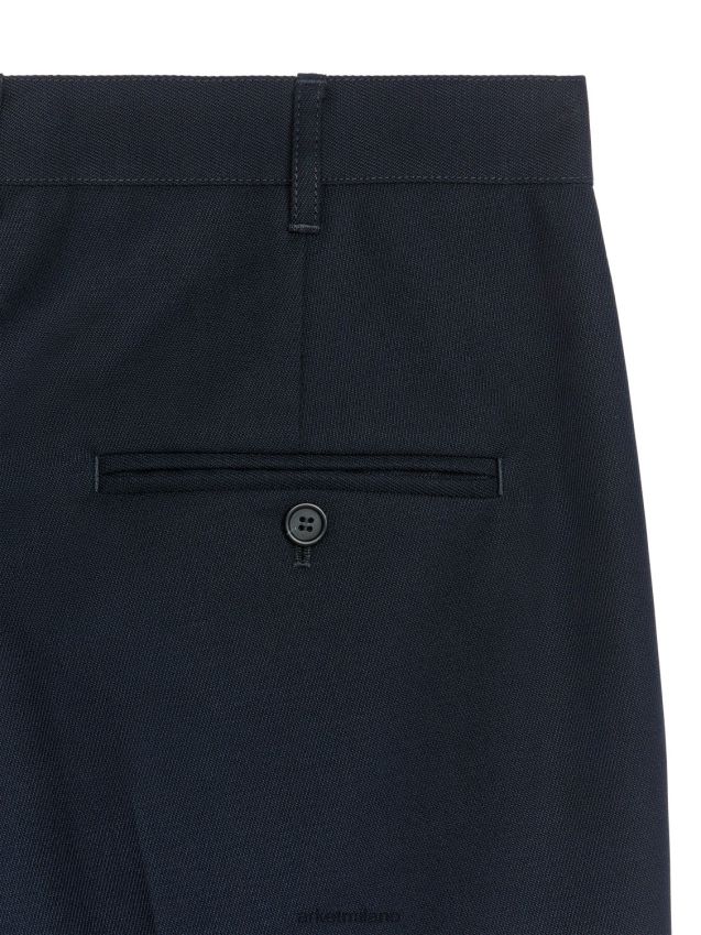 vestiario esso ARKET uomini pantaloni larghi di lana blu scuro 6F0F6L1084