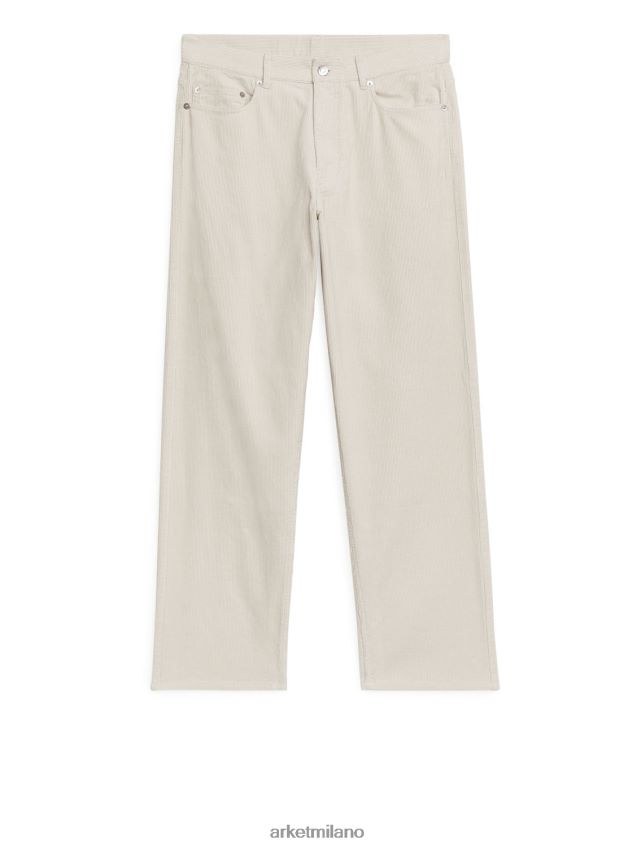 vestiario esso ARKET uomini pantaloni larghi di velluto a coste bianco 6F0F6L1068