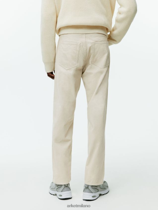 vestiario esso ARKET uomini pantaloni larghi di velluto a coste bianco 6F0F6L1068