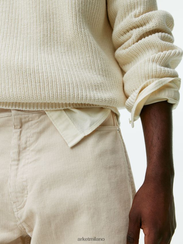 vestiario esso ARKET uomini pantaloni larghi di velluto a coste bianco 6F0F6L1068