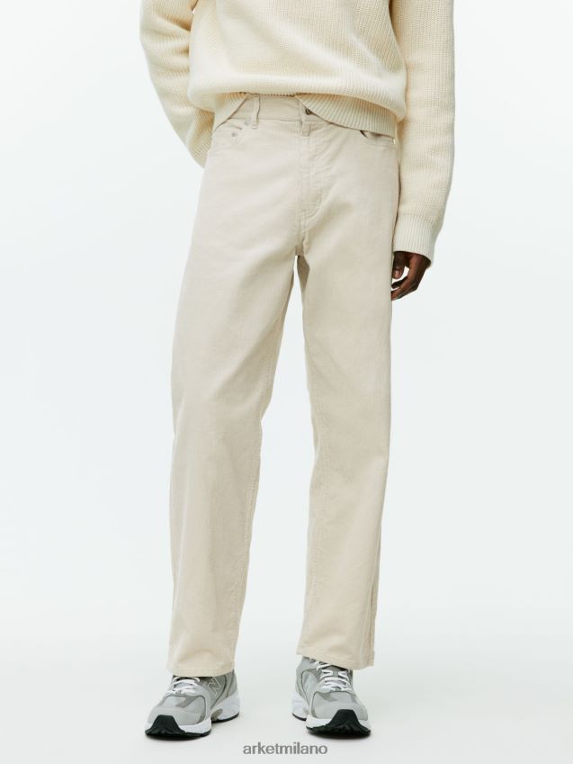vestiario esso ARKET uomini pantaloni larghi di velluto a coste bianco 6F0F6L1068