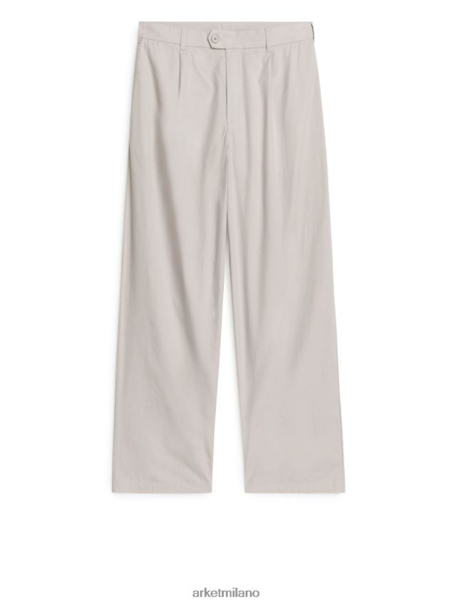vestiario esso ARKET uomini pantaloni larghi in cotone beige 6F0F6L1066