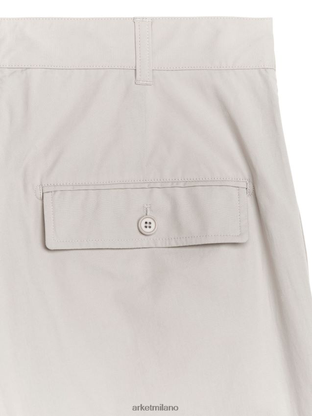 vestiario esso ARKET uomini pantaloni larghi in cotone beige 6F0F6L1066
