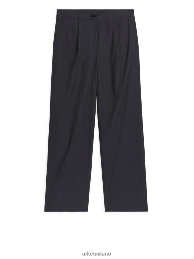 vestiario esso ARKET uomini pantaloni larghi in cotone nero 6F0F6L1078