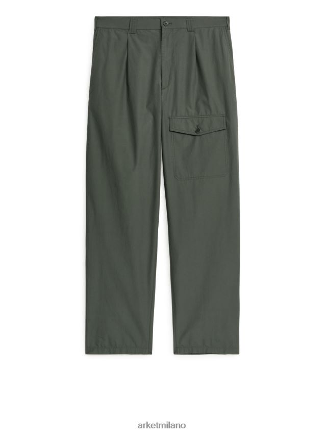 vestiario esso ARKET uomini pantaloni pratici larghi verde kaki 6F0F6L1063