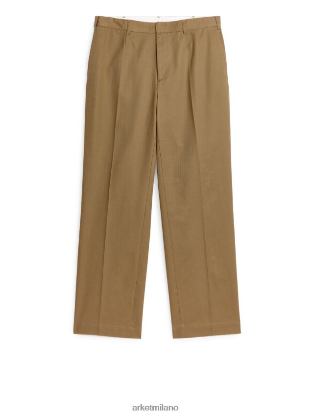 vestiario esso ARKET uomini pantaloni sartoriali dalla vestibilità ampia marrone 6F0F6L1067