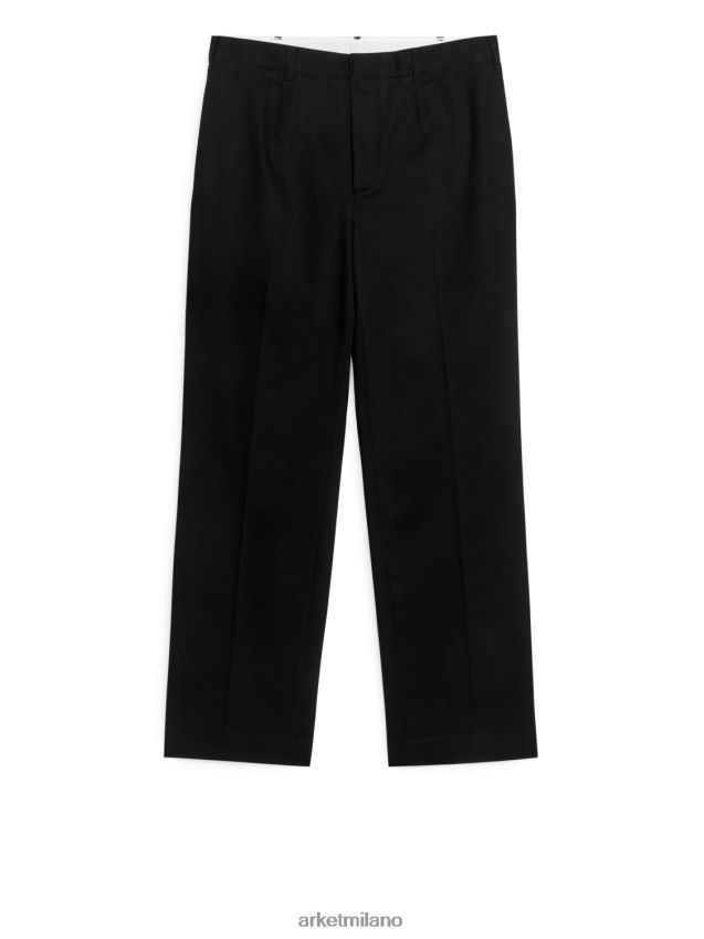 vestiario esso ARKET uomini pantaloni sartoriali dalla vestibilità ampia nero 6F0F6L1080