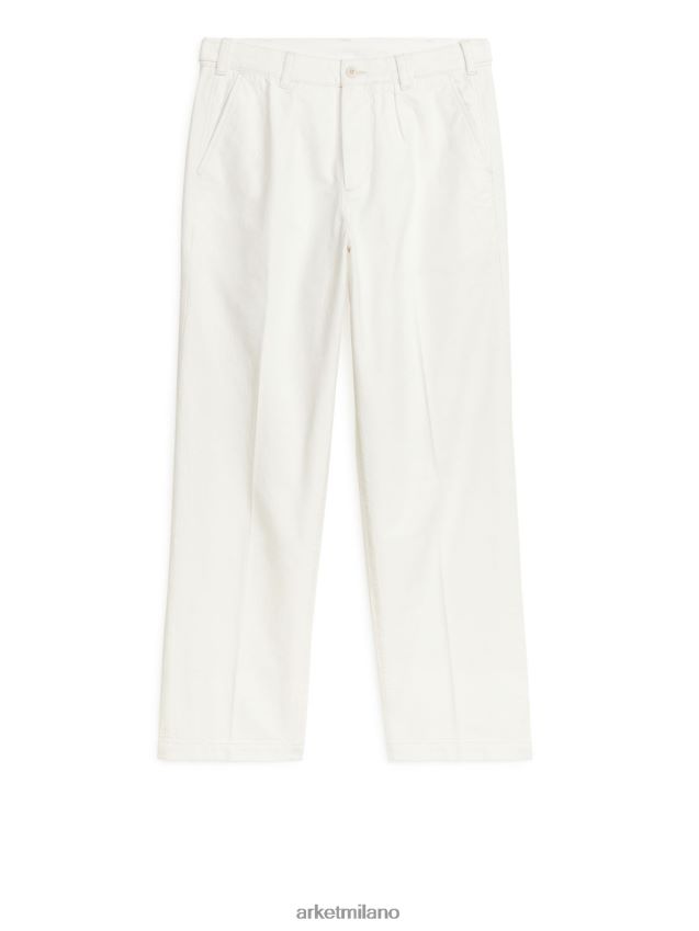 vestiario esso ARKET uomini pantaloni utility in tela di cotone bianco 6F0F6L1064