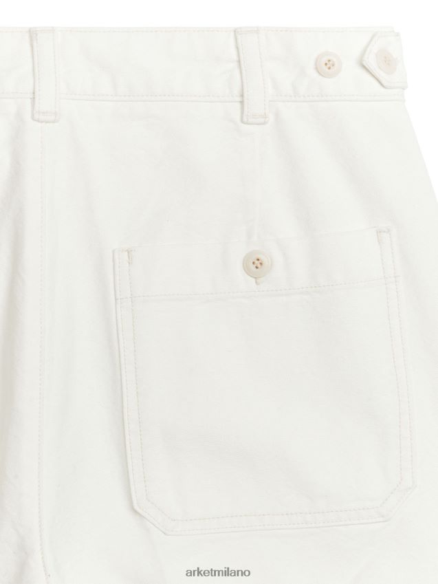 vestiario esso ARKET uomini pantaloni utility in tela di cotone bianco 6F0F6L1064