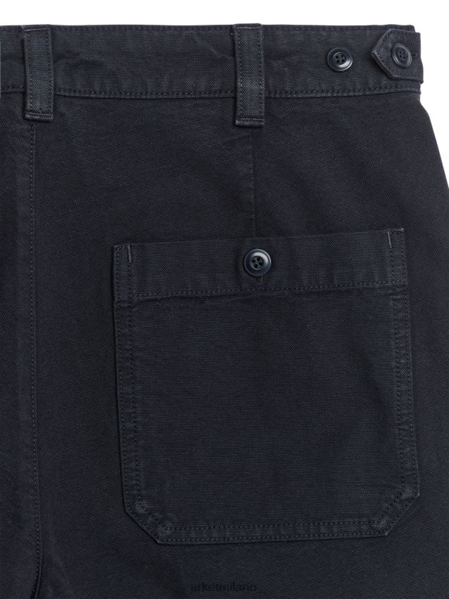vestiario esso ARKET uomini pantaloni utility in tela di cotone blu scuro 6F0F6L1065